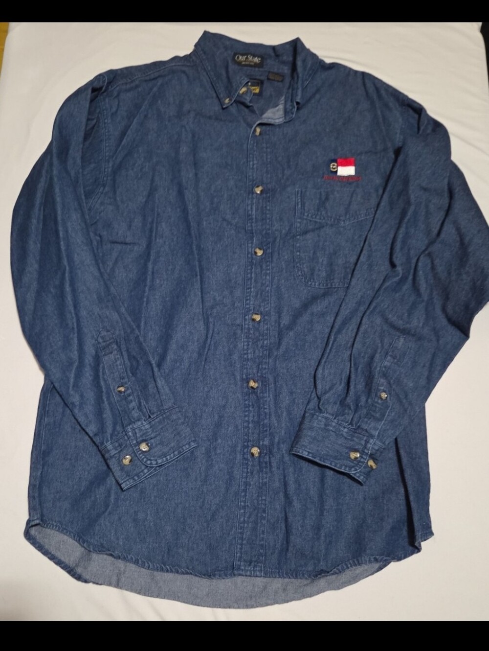 Blue generation mens medium button front blue NC shirt #16